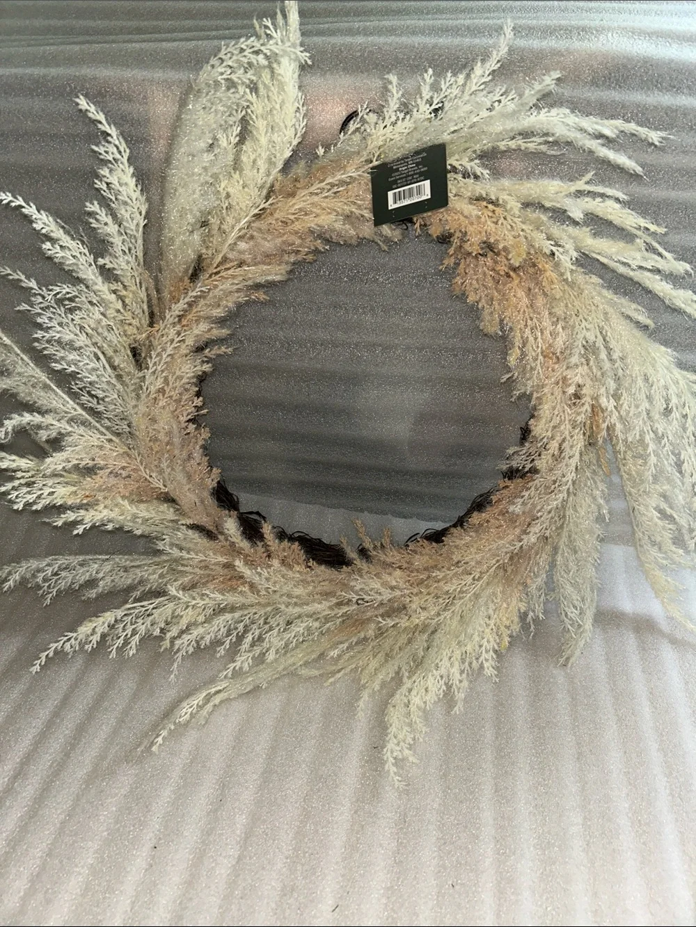 Threshold Natural Beige /Cream Pampas Grass Wreath, 22”